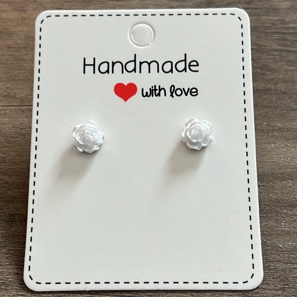 Handmade rose earrings